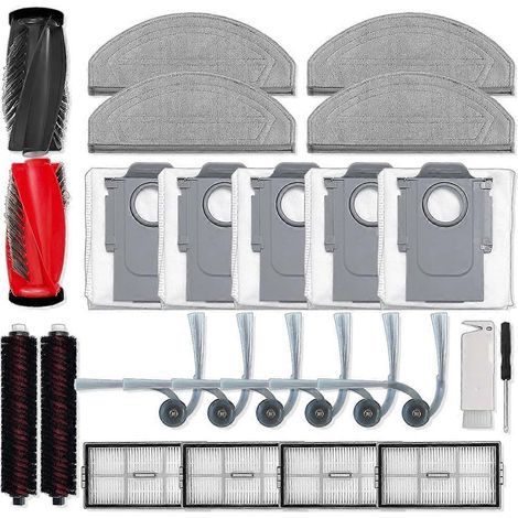 25 accessoires pour aspirateurs Roborock Saros 20 Sonic / S10 MaxV Ultra / G30S PRO, comprenant des brosses latérales principales, des filtres, des balais et des sacs à poussière. (1/5)