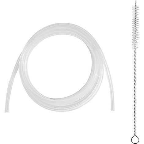 Manguera para leche AIDUCHO de 2 m, manguera transparente con cepillo de limpieza, tubos de succión de silicona de grado alimenticio para una espuma de leche perfecta, compatible con máquinas de café  (1/5)