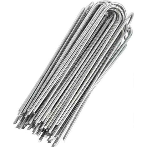 Piquets de Fixation - Inoxydable - H200mm - L25mm - Ø3,8mm - Tête Ronde - Acier Galvanisé (1/2)