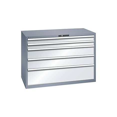 Cajonera con 5 cajones  A x P x H 1431 x 725 x 1000 mm  gris