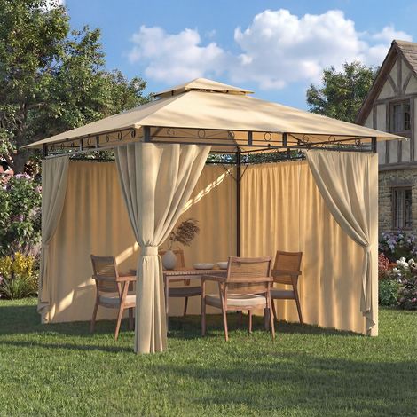 Devoko – Tonnelle de jardin 3x3m – Structure en acier galvanisé – Imperméable UV50+ – Résistante aux intempéries – Pour 4-6 personnes