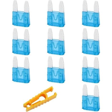 JatilEr 10 Pièces Fusible Voiture, Fusibles pour Auto Mini 15A, Voiture Fusible avec 1 Extracteur de Fusibles pour Voiture/Camping-Car/Camion/Moto/Bateau (1/4)