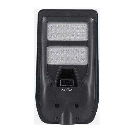 Farola led solar bazan 100w 6500k gris 1400lm ip65 c/mando sensor movimiento y crepuscular 43x24x6cm