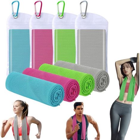 Serviettes rafraîchissantes lot de 4 - lingettes sport 100 x 30 cm, plusieurs couleurs (1/5)