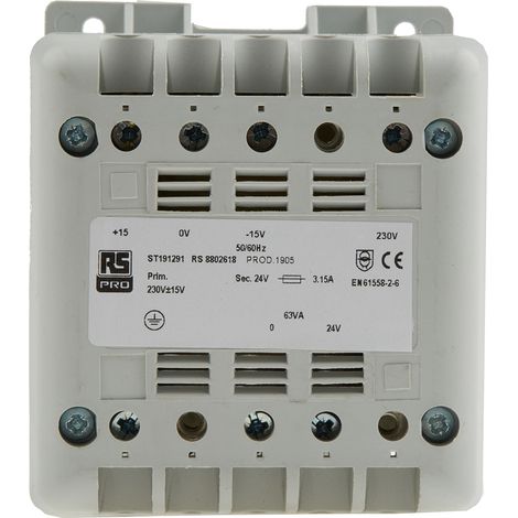 Transformateur à montage panneau, Vin 230V c.a., Vout 24V c.a., 63VA ( Prix pour 1 ) (1/4)