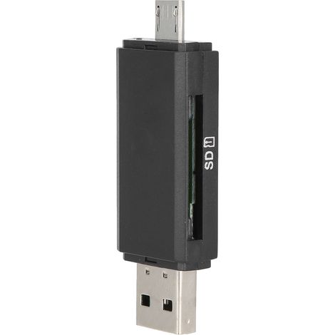Lecteur de cartes USB 3.0 multifonction OTG haute vitesse pour Windows/Mac/Android - Noir (1/5)