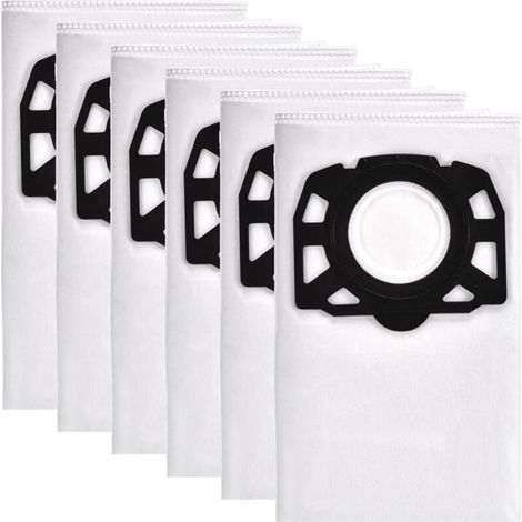 6 sacs d'aspirateur pour Kärcher WD4, WD5, WD6 sacs filtrants en non-tissé KFI 487, sacs à poussière pour Kärcher MV 4, MV 5, MV 6, WD5P, WD6P sacs filtrants en non-tissé 2.863-006.0 sacs d'aspirateur