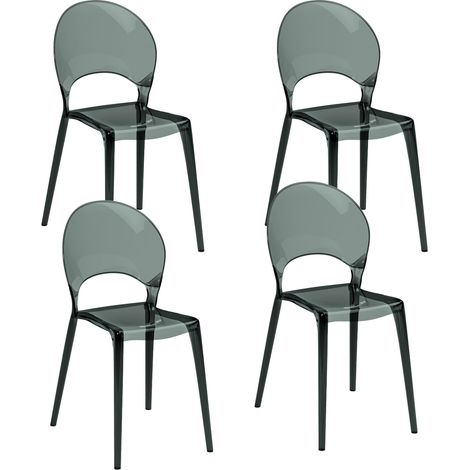Set 4 Sedie Pearl 49,5x53x84 cm in Policarbonato Grigio (1/3)