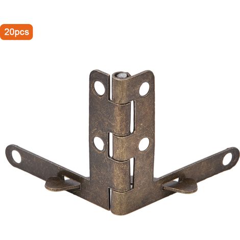 Accessoires de quincaillerie pour meubles en fer forgé, 20 pièces, avec charnières à ressort, 33x30mm, couleur bronze. (1/5)