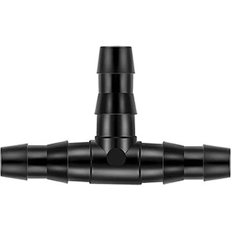 100 Pezzi 4/7 mm Raccordo a T in Plastica, Connettore Barbellato per Tubi dell'Acqua da Giardino, Giunzione a T per Irrigazione a Goccia, per Sistemi di Irrigazione di Giardini e Prati (1/3)