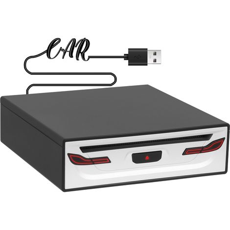 Lecteur CD USB externe portable, compatible avec les voitures, les ordinateurs portables, les téléviseurs, les Mac et les ordinateurs de bureau dépourvus de lecteur CD. (1/5)