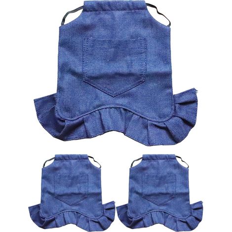 Saddle Pour Poule - Protection Dos Et Ailes - Tissu Denim - Taille 26x23x19 cm - Pour Poules Adultes - Lot De 3 (1/5)