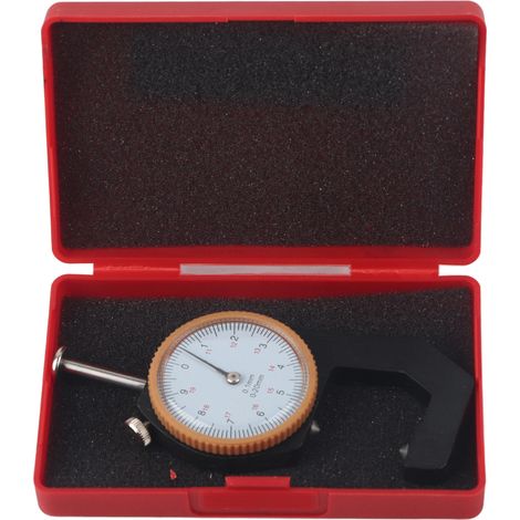 Sonda de precisión de 0-20 mm con dial redondo, cabezal plano y puntiagudo para metales y chapas. (1/5)