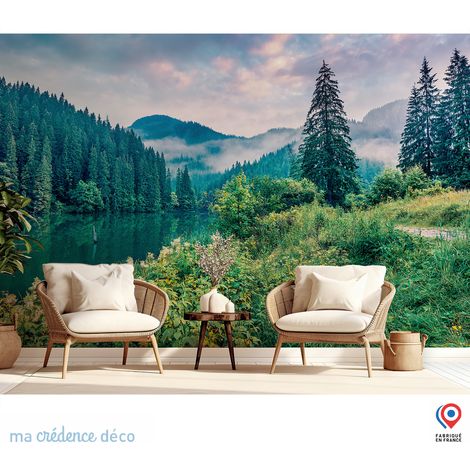 Papier peint : Lac et forêt - Intissé - L.300 x H.280 cm (1/5)