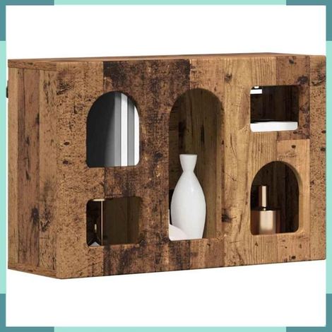 891382 Armoire suspendue Bois ancien 60 x 20 x 40 cm Bois d'ingénierie (1/5)