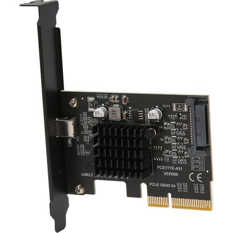 Carte d'extension USB
3.2 Gen 2 Type C 20 Gbit/s ASM3242 Contrôle principal PCIe vers USB
3.2 pour boîtier PC de bureau (1/5)