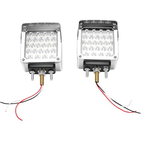 Feu de garde-boue Double Face pour camion, 2 pièces, 60 LED pour remorque, arrêt carré, queue de virage, rouge ambre, remplacement pour Peterbilt (1/5)