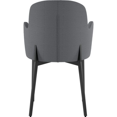 Poltroncina Sophia in Tessuto Grigio Chiaro Easy-Clean con Struttura in Metallo Nero - Design Moderno Elegante per Arredo Casa (1/5)