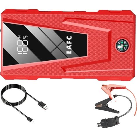 Avviatore di emergenza per auto, corrente di picco 1200A, ricarica USB, rosso 1200A Smart (1/2)