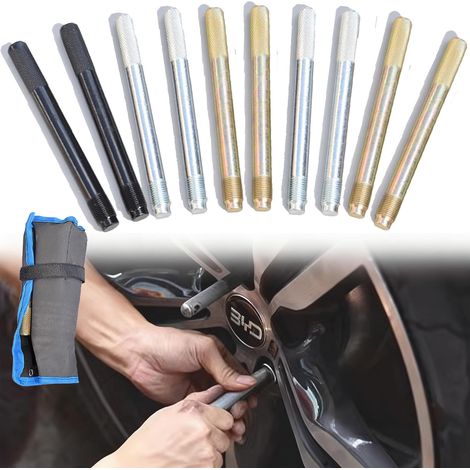 10PCS Kit d'outils pour Le Montage de Roues, Goupilles D'alignement de Goujon de Roue, Outil de Guidage de Cintre de Roue, Roue Guide de Positionnement de Cintre de Roue Outils D'équilibrage (1/5)