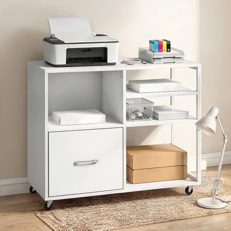 Meuble de rangement de bureau branco 80 x 40 x 65,5 cm (1/5)
