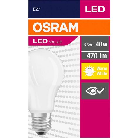 Ampoule LED E27 4,9 W (équivalent 40 W) 2700 K 470 lm 827 A40 230 V mate (1/4)