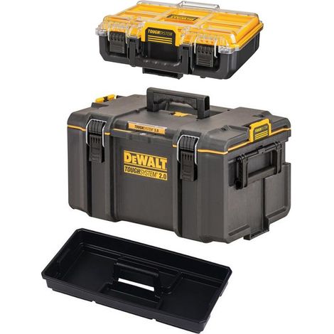Dewalt Tough System 2.0 DS300 Stackable Toolbox Case + 1/2 Width Deep Organiser (1/4)