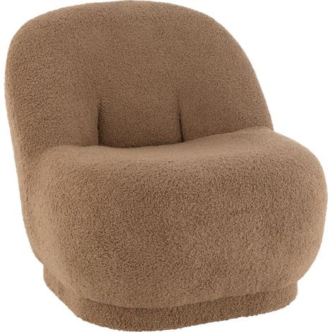 Fauteuil Design Bouclette "Teddy" 88cm Marron (1/5)
