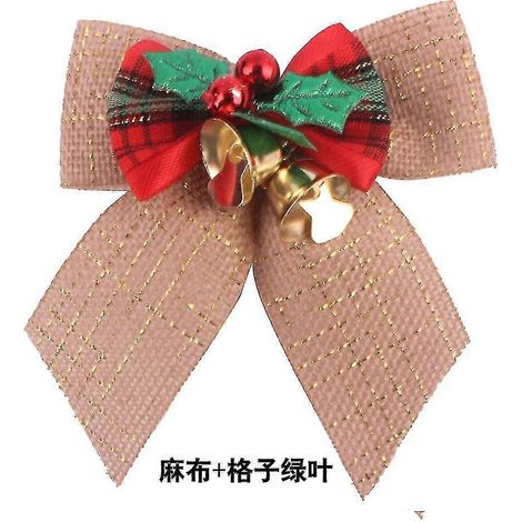 5 pendentifs sapin de Noël avec clochettes et nœud de Noël H (1/4)