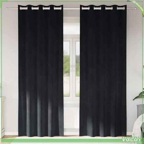 Rideaux occultants - FAFEISY - 4107165 - Velours - Noir - 140 x 225 cm (1/5)