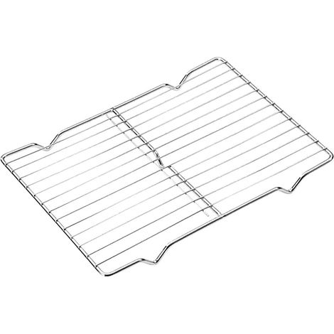 Grill Rack - Stainless Steel - 9.7 x 7.3 x 0.6 Inches - For Baking Roasting Grilling - Two Pack (1/5)