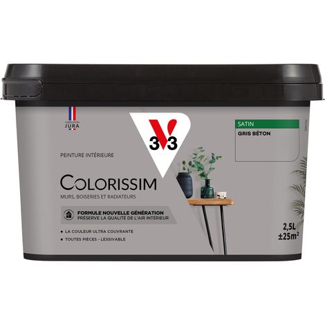 Peinture murale intérieure Colorissim® V33 Gris béton Satin 2,5L