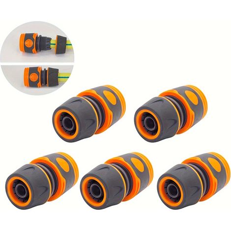 (5 pièces) Raccords de tuyau de lavage auto 1/2" - Déconnexion rapide robuste pour l'irrigation, le nettoyage de pelouse et le nettoyage haute pression (1/5)