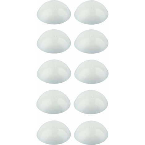 Lot de 10 cache vis lèvre d'étanchéité Ø18mm – Tête cylindrique bombée – Plastique polyéthylène pour vis à tôle – Finition soignée