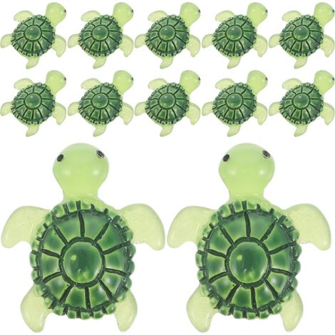 60 Mini Schildkröten aus Kunstharz Grüne Miniatur