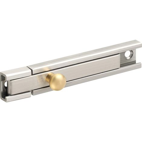 Cerradura de seguridad con pasador deslizante, acero inoxidable de alta resistencia con acabado cepillado (pasador de 4 pulgadas).