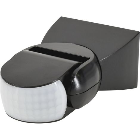 Détecteur de mouvement noir - 1200W - IP65 - Portée 12m - Angle 180° (1/5)