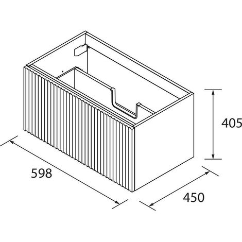 Meuble sous-lavabo BIBA 600 1 tiroir métal BLACK VELVET 597 x 405 x 450 mm (1/5)