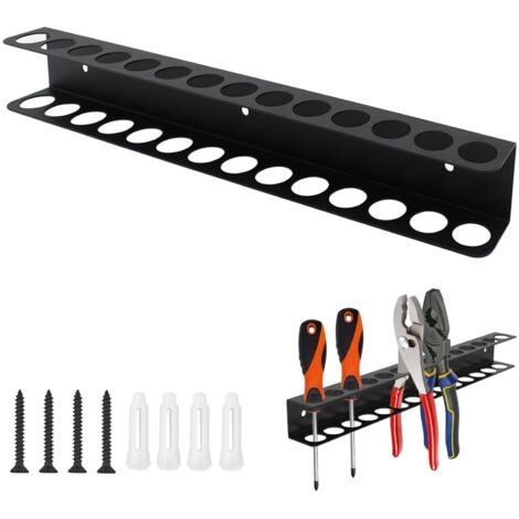 Pour Tournevis, Support de Rangement Mural pour Tournevis, Pinces, Support Mural Pour Outils 14 Trous, Organisateur Pour Pinces et Clés,Pour Garage, Atelier, Maisons et Abris de Jardin (1/5)