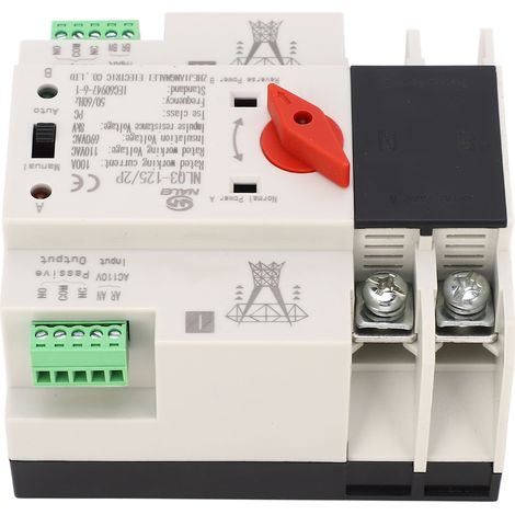 Commutateur de transfert automatique à double alimentation sans interruption AC110V, contrôleur de commutateur de transfert rapide de circuit 100A, commutation au niveau de la milliseconde (1/5)