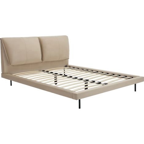 Letto 140 x 190 cm Velluto Tortora - IBEDIA (1/5)