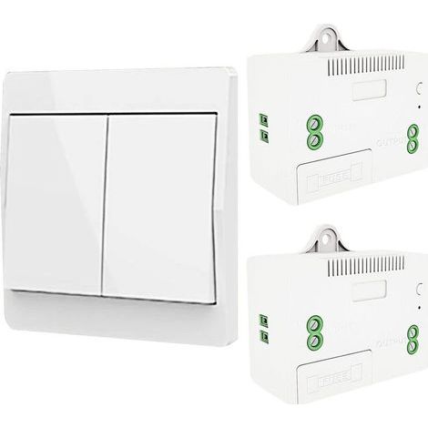 Interrupteur d'éclairage auto-générant sans fil. interrupteur à radiofréquence et récepteur de relais. contrôleur avec fusible. interrupteur cinétique sans batterie (Kit 1 voie 2 clés) (1/5)