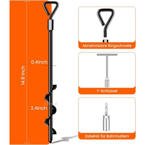Heavy Duty Screw‑In Ground Anchors & Tent Pegs, High Wind Trampoline Stakes, Canopy Anchor Kit for Camping Tents, Canopies, Carports, Sheds, Swing Sets & Mobile Homes