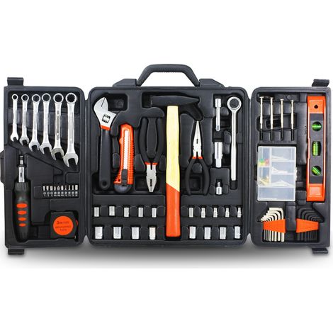 Coffret multi-outils 160 pcs – 5 douilles 3/8'' et 1/4'' – 1 clé à cliquet 3/8'' – 1 assortiment de 95 accessoires – Work Men