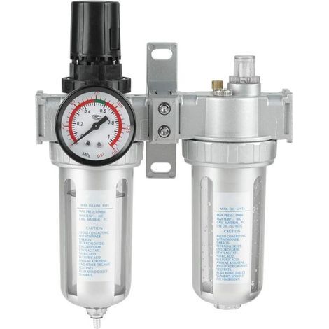 Filtre régulateur lubrificateur pour air comprimé,Régulateur de filtre de compresseur d'air, régulateur de filtre à air comprimé Combo Piège à humidité Lubrificateur d'eau d'huile SFC400 Filtre de rég (1/5)