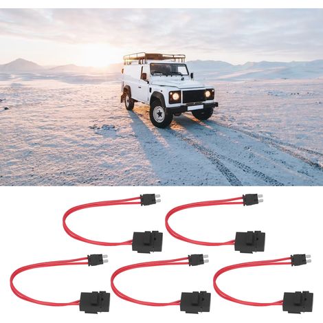 Ensemble de 5 connecteurs porte-fusibles automobiles, ATM 20 ampères 16AWG, porte-fusible à lame mini mince standard avec 5 fusibles à lame, taille moyenne ACT 19,1 mm. (1/5)