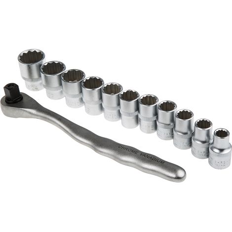 Jeu de douilles RS PRO 1/2 pouce Carré 12 pièces ( Prix pour 1 Jeu ) (1/3)
