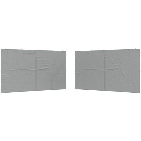 Panel lateral de tienda para fiestas 2 pcs Gris Claro vidaXL