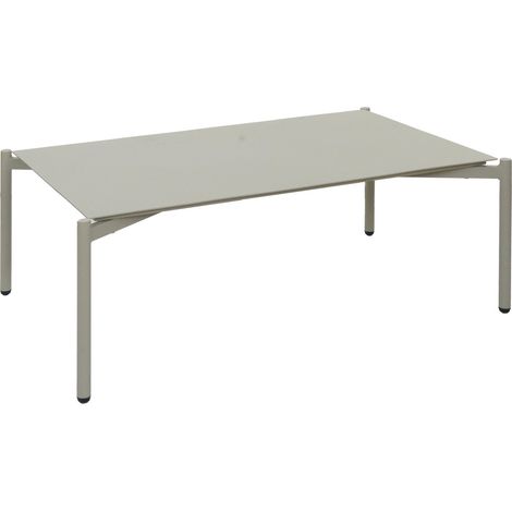 [NUNCA USADO] Mesa de jardín de aluminio HHG-594, mesa de salón exterior mesa de café mesa de balcón, 105x65cm, verde claro (1/5)