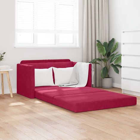 Schlafsofa Weinrot 124 x 71 x 78 cm Samt